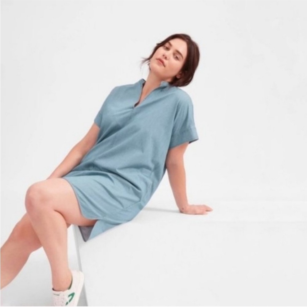 Everlane The Split Neck Denim Jean Dress Size 6